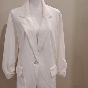 SOHO Apparel LTD- White, One Button Jacket